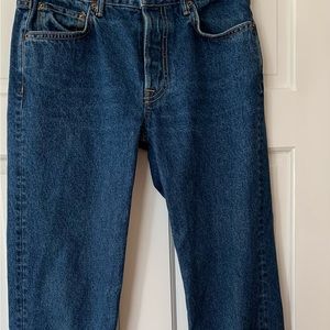 GRLFND Women’s Helena Mid Rise Straight Raw Hem Jeans Size 26